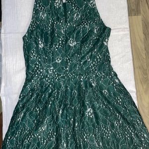 Green and silver lace dress